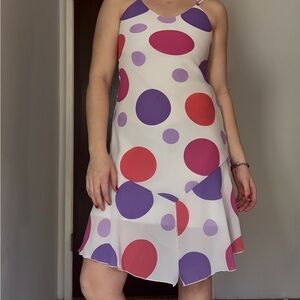90s Acacia Asymmetrical Polka Dot Dress